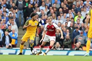 Images Dated 1st October 2017: Isaiah Brown's Determined Run at Arsenal: A Premier League Clash (1st October 2017)