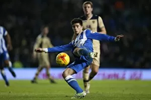 Images Dated 24th February 2015: Joao Carlos Teixeira in Action: Brighton & Hove Albion vs Leeds United