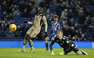 Images Dated 25th February 2015: Joao Carlos Teixeira in Action for Brighton and Hove Albion against Leeds United, 2015