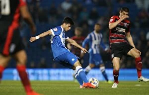 Images Dated 14th April 2015: Joao Carlos Teixeira in Action: Brighton Midfielder Fights for Possession against Huddersfield