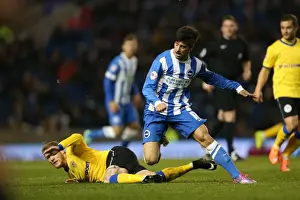 Wigan Athletic 04NOV14 Prints: Joao Teixeira in Action: Brighton and Hove Albion vs Wigan Athletic