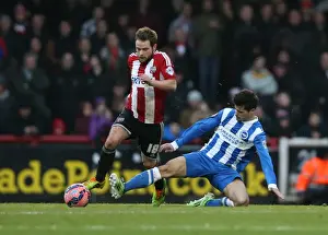Brentford 03JAN15 Prints: Joao Teixeira in Action: FA Cup 3rd Round Clash between Brentford and Brighton & Hove Albion (3 Jan 2015)