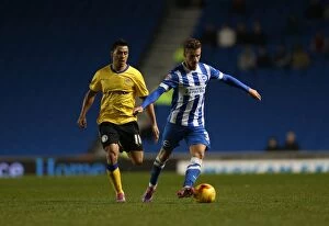 Images Dated 4th November 2014: Joe Bennett in Action: Brighton & Hove Albion vs Wigan Athletic