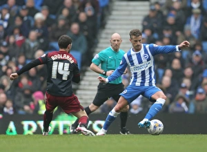 Norwich City 03APR15 Prints: Joe Bennett in Action: Brighton and Hove Albion vs