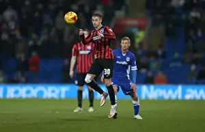 Cardiff City Prints: Joe Bennett of Brighton and Hove Albion Faces Off in Championship Clash against Cardiff City (10FEB15)