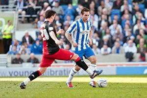 Images Dated 10th March 2012: Joe Mattock's Intense Concentration: Brighton & Hove Albion vs Portsmouth