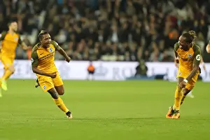 West Ham United 20OCT17 Prints: Jose Izquierdo Scores the Second Goal: Brighton and Hove Albion Lead 2-0 against West Ham United (Premier League)