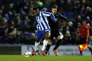 Derby County - 12-01-2013 Prints: Kazenga LuaLua: In Action for Brighton & Hove Albion Against Derby County