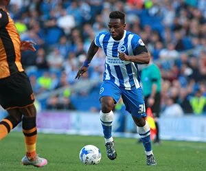 Images Dated 12th September 2015: Kazenga Lualua in Action: Brighton & Hove Albion vs Hull City, Sky Bet Championship 2015