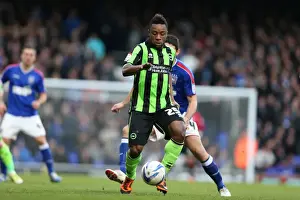 Ipswich Town - 01-01-2013 Prints: Kazenga LuaLua in Action: Brighton & Hove Albion vs Ipswich Town