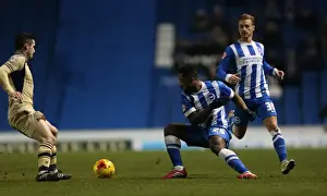 Leeds United 24FEB15 Prints: Kazenga LuaLua in Action: Brighton & Hove Albion vs Leeds United