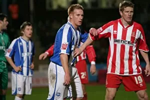 Kerry Mayo with Craig Armstrong of Cheltenham Town