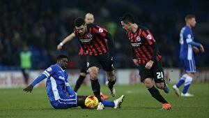 Images Dated 10th February 2015: Leon Best in Action: Cardiff City vs. Brighton and Hove Albion, Sky Bet Championship 2015