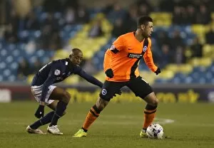 Images Dated 17th March 2015: Leon Best in Action: Millwall vs. Brighton and Hove Albion, Sky Bet Championship 2015 (17MAR15)