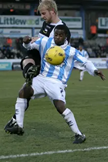 Leon Knight Shields the Ball: A Defensive Moment from Brighton & Hove Albion's 2005 Home Match Against Derby