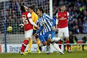 Images Dated 26th January 2013: Leonardo Ulloa Scores on Debut: Brighton & Hove Albion 1-2 Arsenal (FA Cup, January 26, 2013)