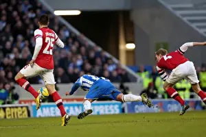 Arsenal - 26-01-2013 Prints: Leonardo Ulloa Scores First Goal for Brighton & Hove Albion in FA Cup Debut Against Arsenal (January 26)