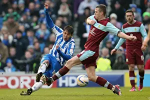 Burnley - 23-02-2013 Prints: Leonardo Ulloa's Thrilling Shot: Brighton & Hove Albion vs