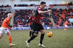 Images Dated 31st January 2015: Lewis Dunk in Action: Blackpool vs. Brighton and Hove Albion