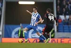 Images Dated 29th November 2014: Lewis Dunk in Action: Brighton & Hove Albion vs Fulham, American Express Community Stadium