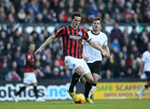 Derby County 06DEC14 Prints: Lewis Dunk in Action: Derby County vs