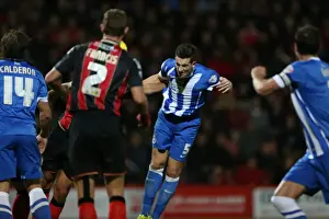 Bournemouth 01NOV14 Prints: Lewis Dunk Goes for Glory: Brighton and Hove Albion vs Bournemouth