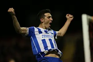 Brentford 03JAN15 Prints: Lewis Dunk Scores and Celebrates: Brighton and Hove Albion's FA Cup Upset at Brentford (January 2015)