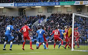 Nottingham Forest 07FEB15 Prints: Lewis Dunk Scores the Winning Goal for Brighton and Hove Albion against Nottingham Forest (2015)