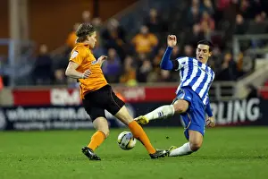 Wolves - 10-11-2012 Prints: Lewis Dunk vs. Kevin Doyle: Intense Moment from Brighton & Hove Albion vs