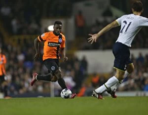 Images Dated 29th October 2014: LuaLua in Action: Brighton's Star Player Faces Off Against Tottenham in the Capital One Cup