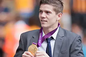 Hull City - 18-08-2012 Prints: Luke Campbell parading his olympic gold medal Hull City Brighton HA 120818