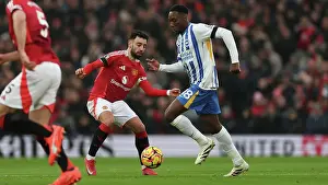 Evades A Challenge Prints: Manchester United v Brighton and Hove Albion Premier League 19JAN25