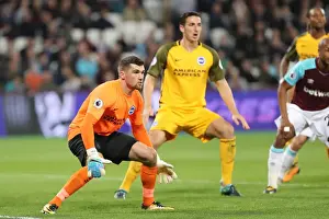 West Ham United 20OCT17 Prints: Mathew Ryan of Brighton and Hove Albion Faces Off Against West Ham United in Premier League Clash