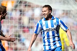 Blackpool - 20-04-2013 Prints: Matthew Upson: A Focused Defender of Brighton & Hove Albion FC