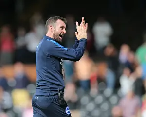 Victory Prints: Nathan Jones Triumphant Moment: Brighton and Hove Albion's Historic Victory at Craven Cottage (Fulham vs)