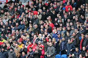 Nottingham Forest 07FEB15 Prints: Nottingham Forest Fans at Brighton and Hove Albion v Nottingham Forest Championship Match