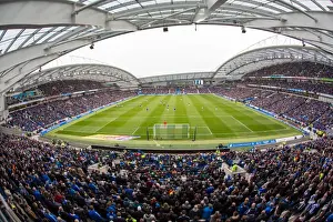 Panoramic View of The Amex Stadium: Brighton and Hove Albion vs. Derby County, Sky Bet Championship Match (2016)