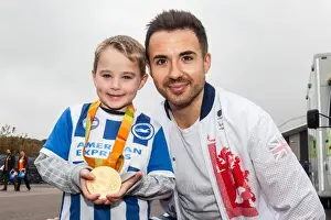 Paralympian Will Bayley Cheers for Brighton and Hove Albion at Norwich City Championship Match, October 2016