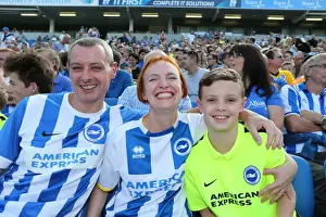 Prints of Albion fans during the pre-season friendly match between Brighton and Hove Albion and Sevilla FC at the American Express Community Stadium, Falmer, England on 2nd August 2015 Pre-Season Prints: Passionate Albion Fans: Brighton & Hove vs Sevilla FC at American Express Community Stadium (2015)