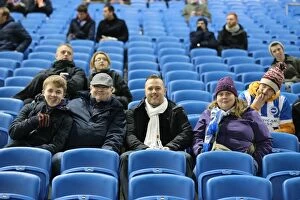 Images Dated 21st January 2015: Passionate Albion Fans: A Moment of Pride at the American Express Community Stadium (January 2015)