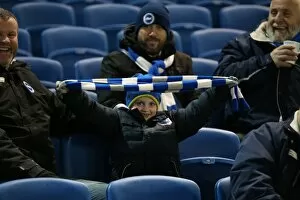 Images Dated 21st January 2015: Passionate Albion Fans: A Moment of Pride at the American Express Community Stadium (January 2015)