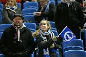 Images Dated 25th February 2015: Passionate Albion Fans: A Moment of Pride at the American Express Community Stadium