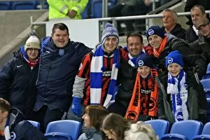 Images Dated 25th February 2015: Passionate Albion Fans: A Moment of Pride at the American Express Community Stadium