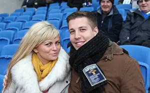 Wolverhampton Wanderers 14MAR15 Prints: Passionate Brighton and Hove Albion Fans during Sky Bet Championship Match vs