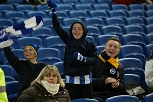 Images Dated 24th February 2015: Passionate Fan Showdown: Brighton & Hove Albion vs Leeds United at the American Express Community