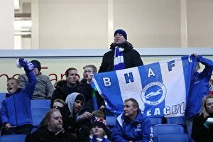 Images Dated 25th February 2015: Passionate Fan Showdown: Brighton & Hove Albion vs Leeds United (24Feb15)