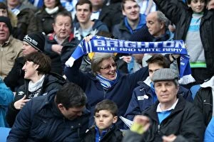 Images Dated 3rd April 2015: Passionate Fan Showdown: Brighton and Hove Albion vs. Norwich City at American Express Community