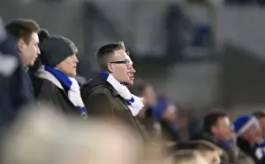 Passionate Moment: Brighton and Hove Albion Fans Unwavering Support vs Ipswich Town (January 2015)