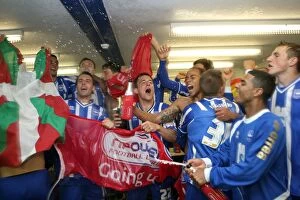 Celebration Collection: The players celebrate promotion to The Championship in 2011