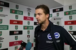 Images Dated 19th September 2017: Post-Match Interviews: Bournemouth vs. Brighton & Hove Albion in EFL Cup (19.09.17)